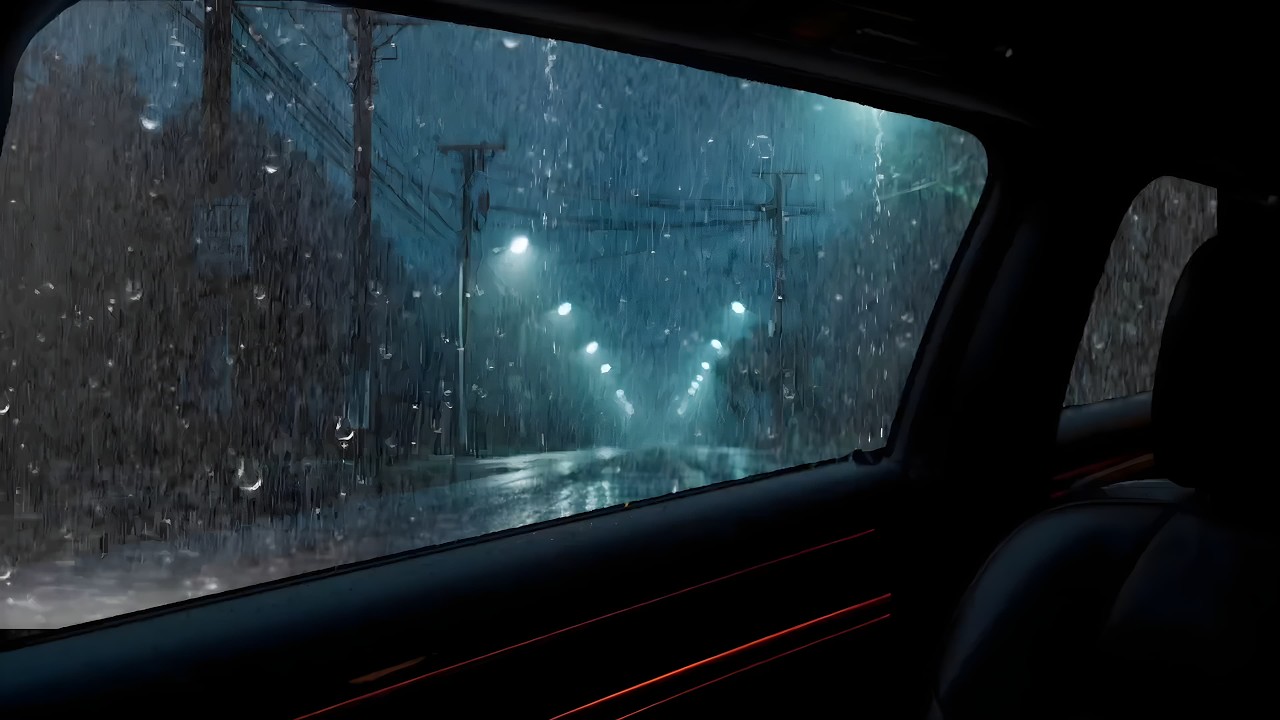 Heavy Rain Sounds to Stop Overthinking - Car Ambience for Sleep, Anxiety Relief, Calm