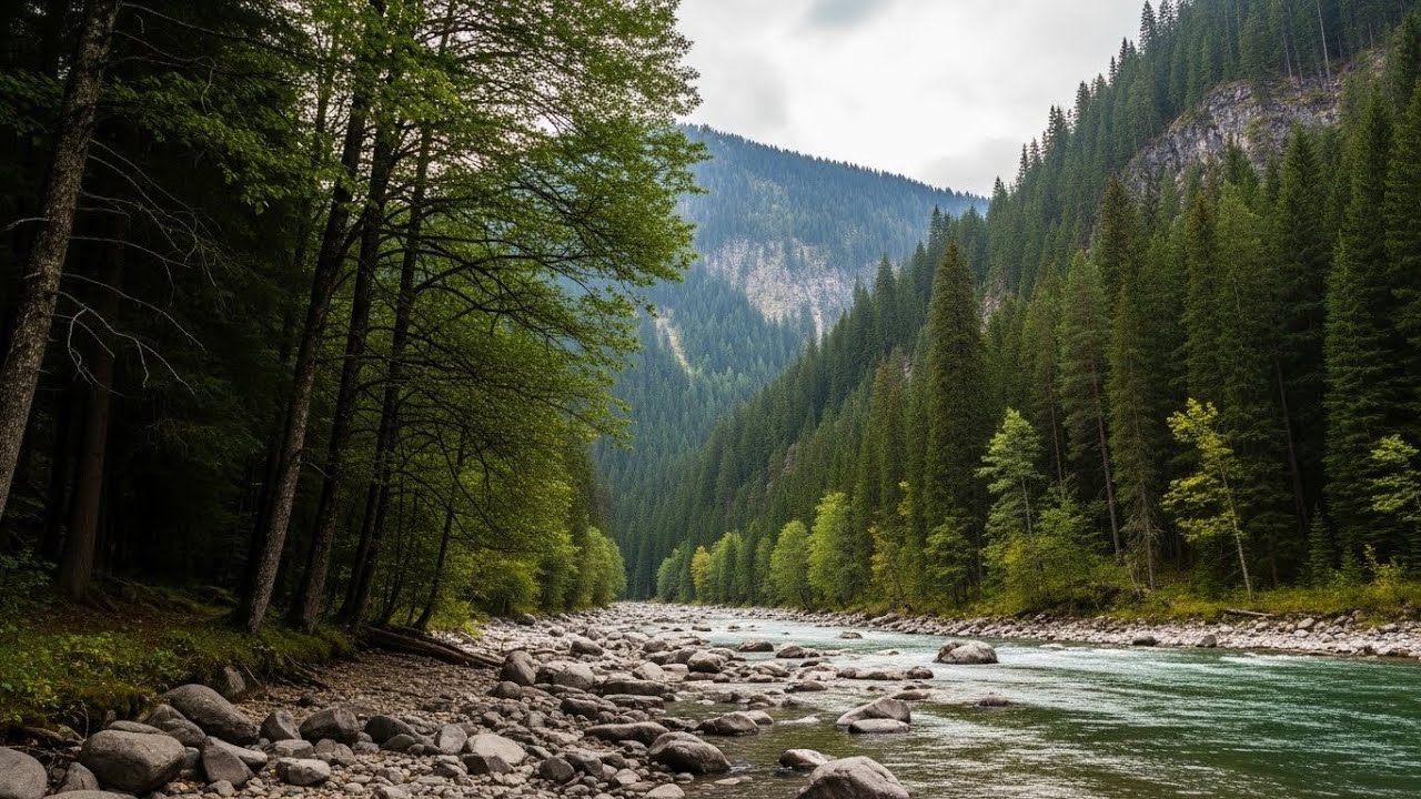 Gentle River in Forest 🌿🌊 Calm Nature Ambience for Meditation and Relaxation #2221