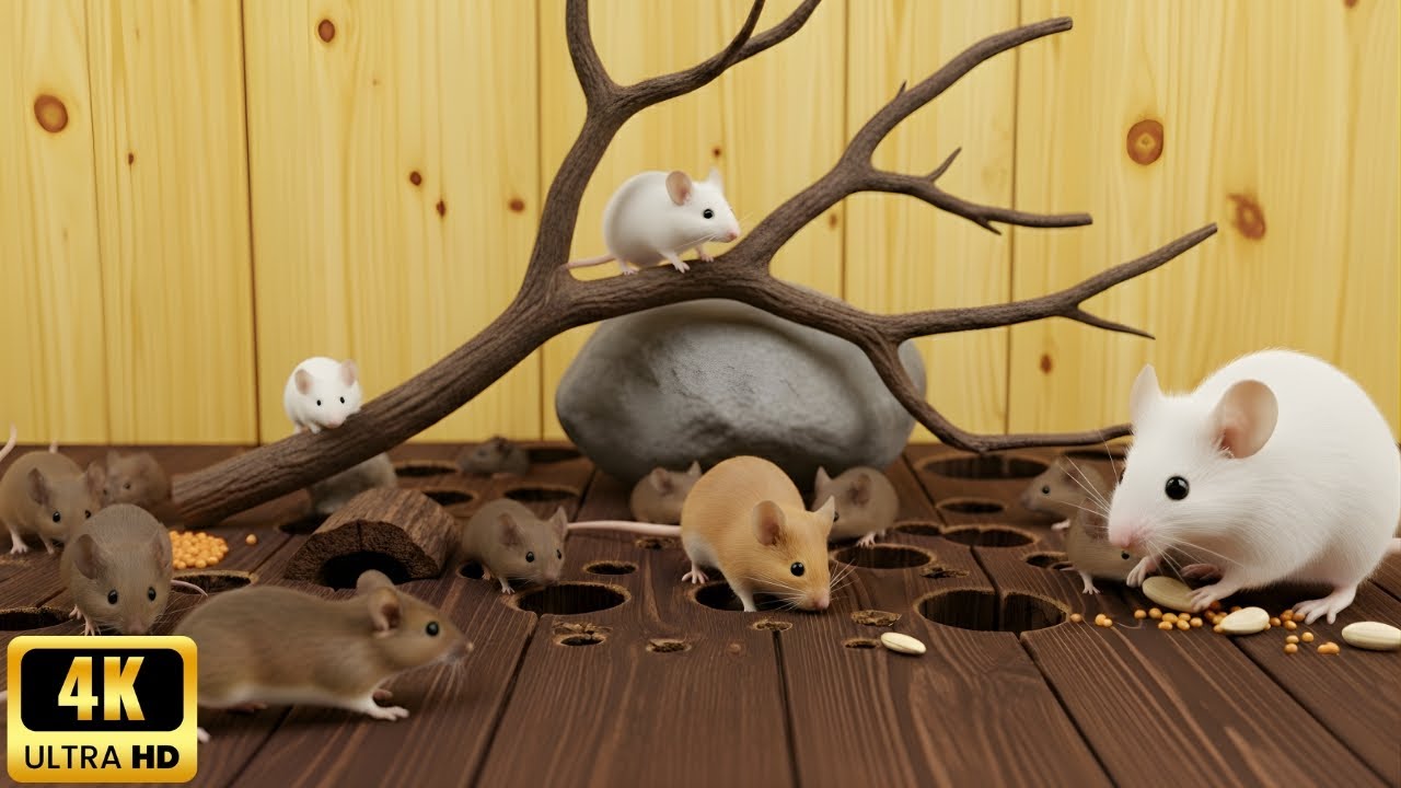 Cat TV Mouse: Cute Mice Peek, Hide & Chase – Non-Stop Fun for Cats | 8H 4K UHD 60FPS