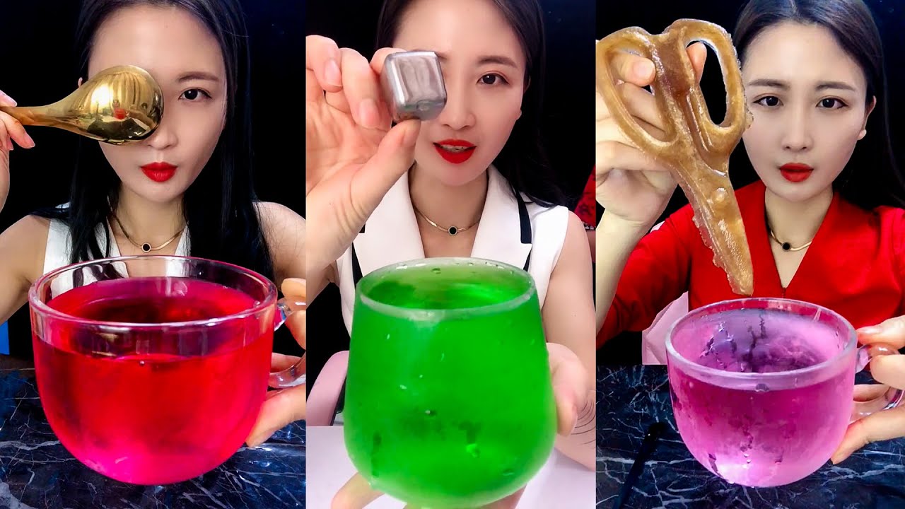 COLORE FROZEN WATER MUKBANG ICE EATING SOUNDS
