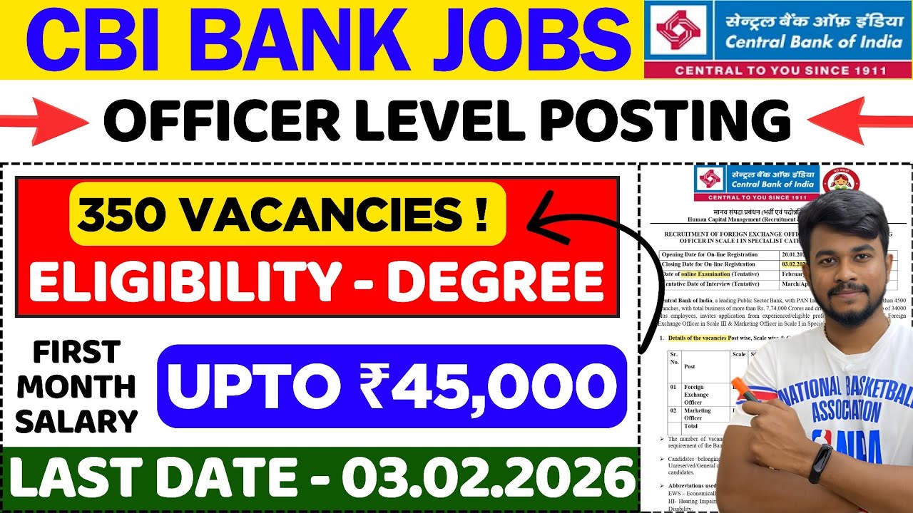 Govt Banking Jobs 2026 ♦️ Central Bank of India 2026 Recruitment tamil | jobs for you tamizha