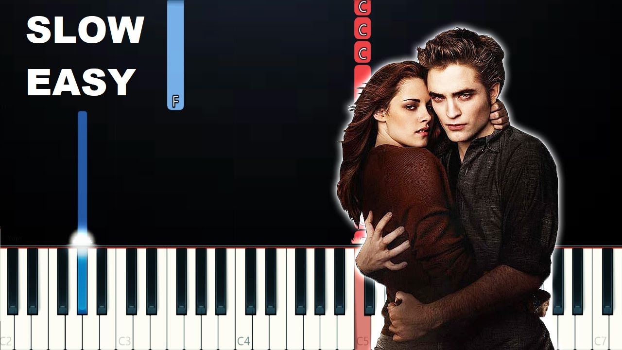 Twilight - Bella's Lullaby (SLOW EASY PIANO TUTORIAL)