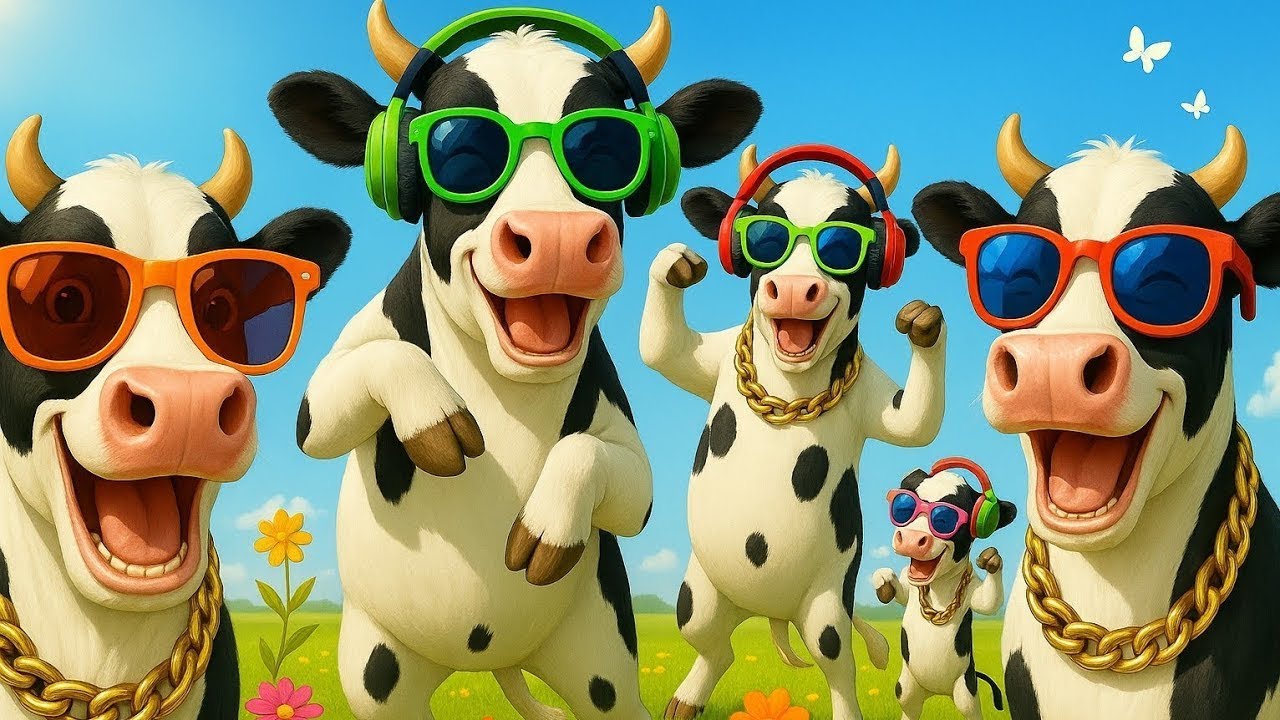 "110% ULTRA HILARIOUS: Cows Dancing and singing and flying !" funny cow dance ! 2025w2 151