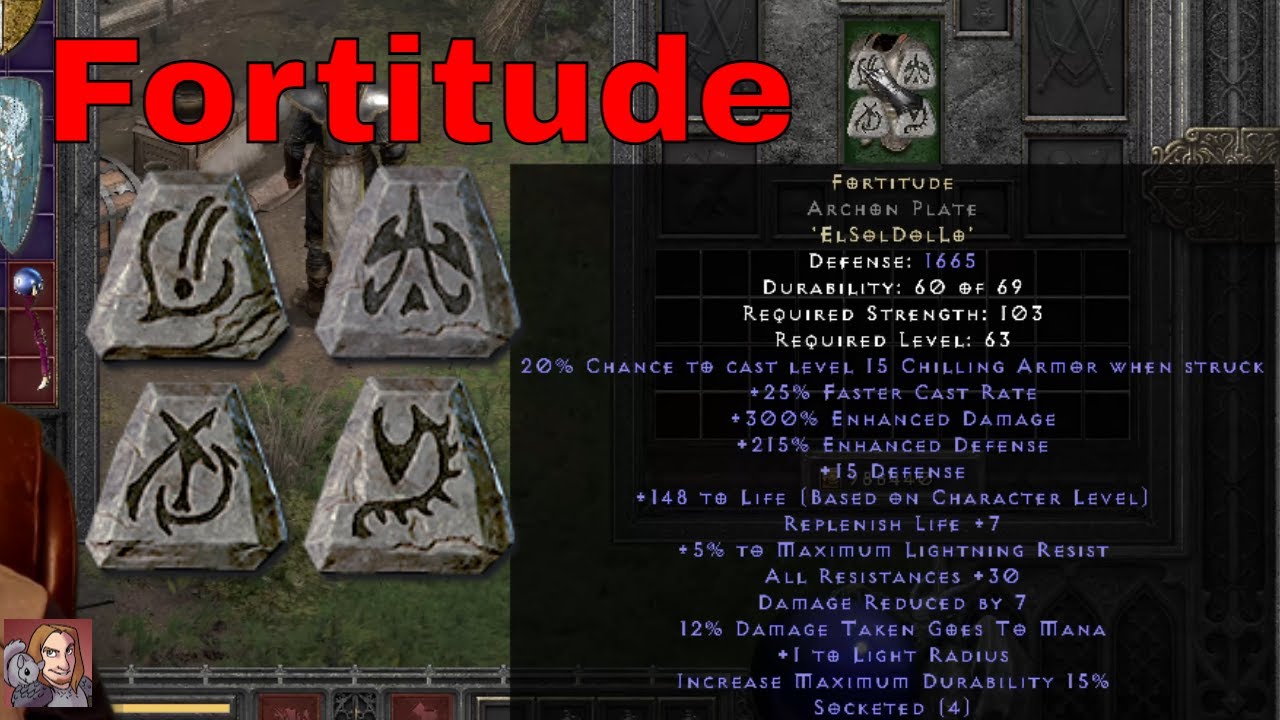 Diablo II Resurrected Rune Words - Fortitude (El Sol Dol Lo)