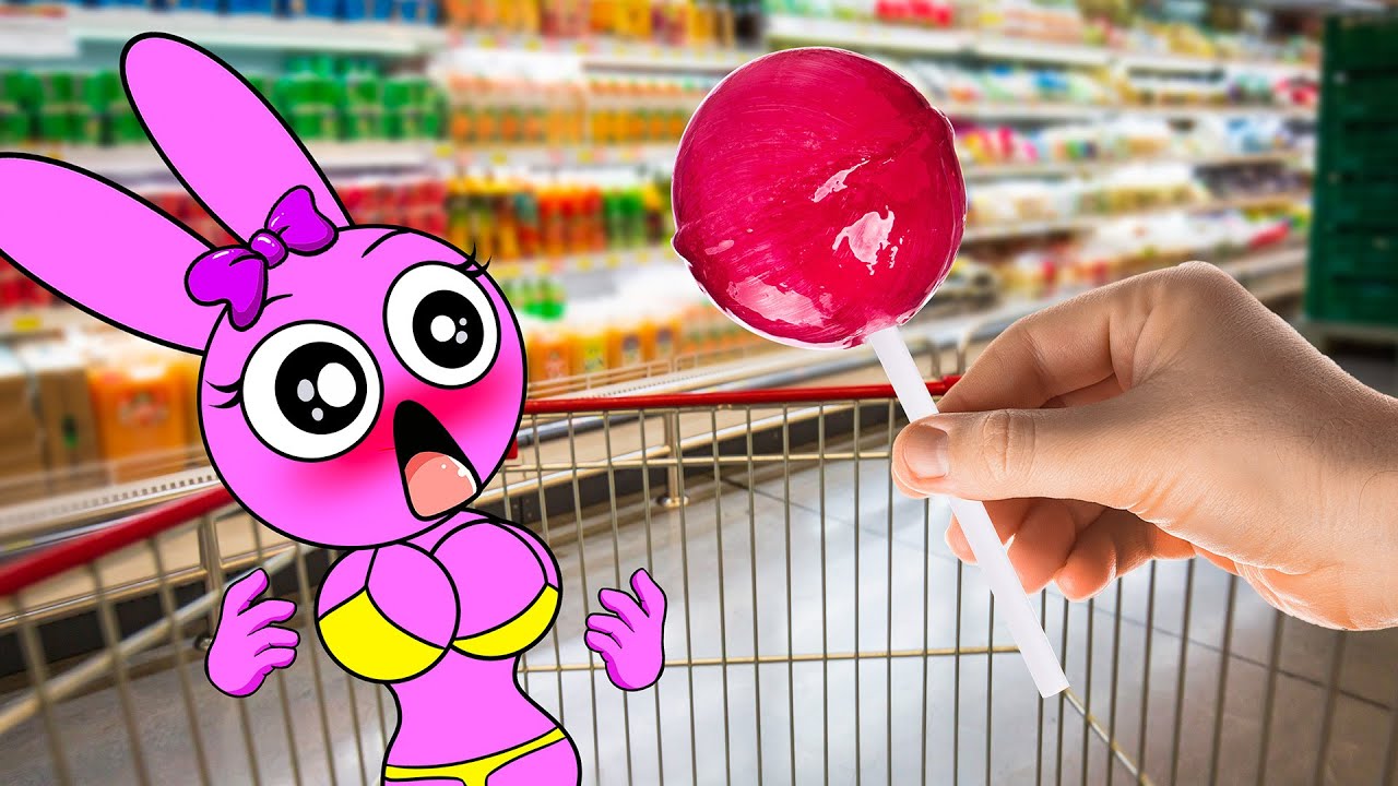 PINKI Couldn&rsquo;t Resist the GIANT Lollipop at the Supermarket 🤤🍭!  (Sprunki in Real Life)