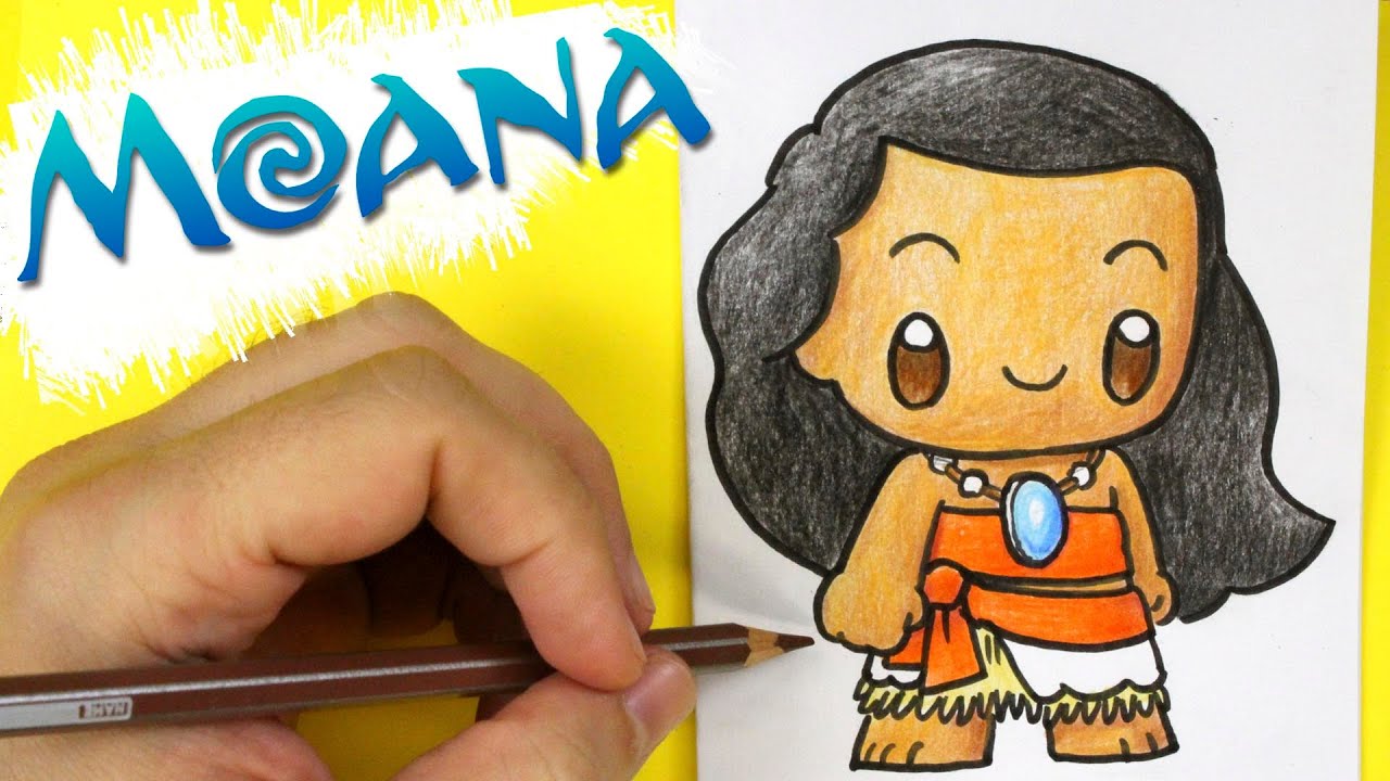 COMO DIBUJAR A MOANA KAWAII 💖 Dibujos faciles kawaii 💖Aprende a dibujar con Jape