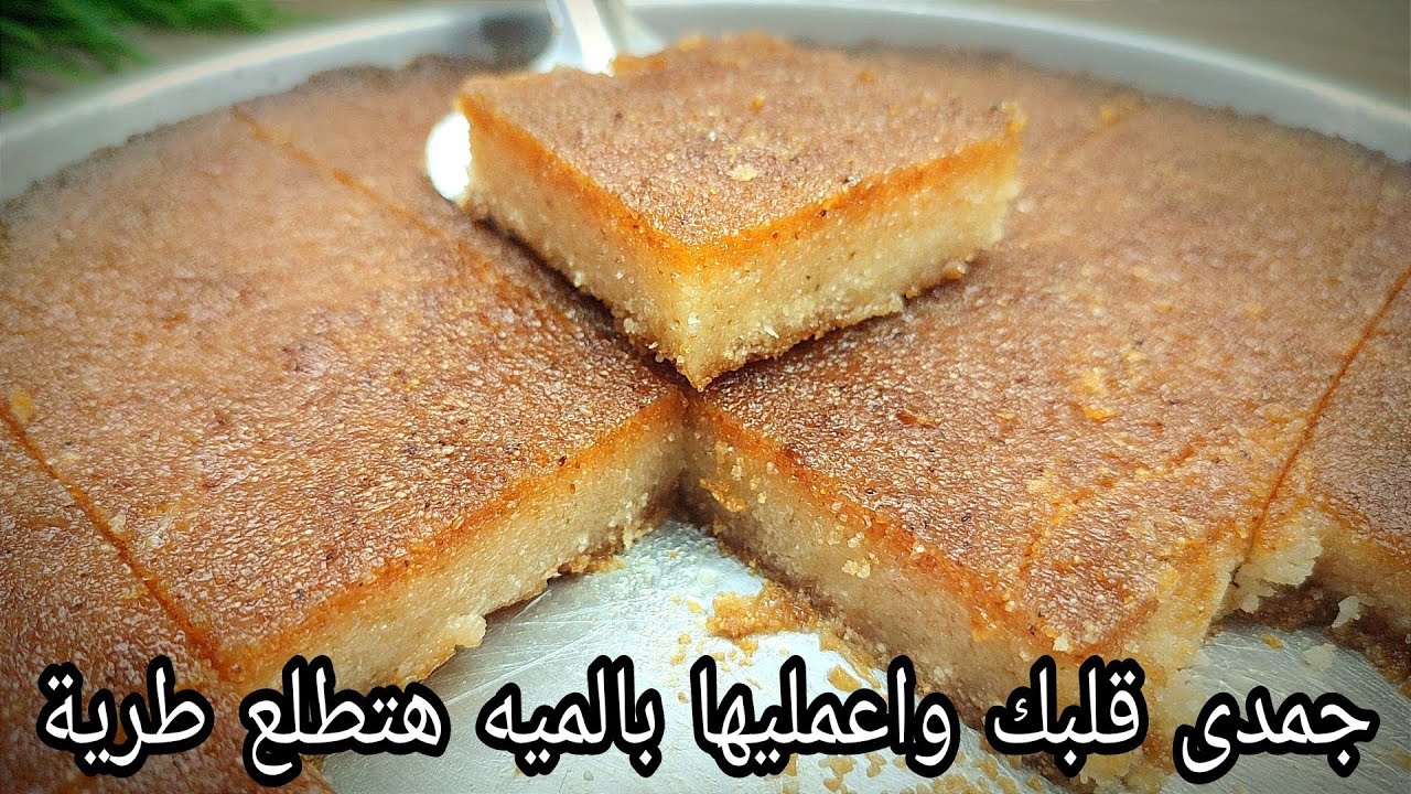 بسبوسة اقتصادية بالمية وإنسي الحليب والزبادي والقشطة طرية زى الزبده