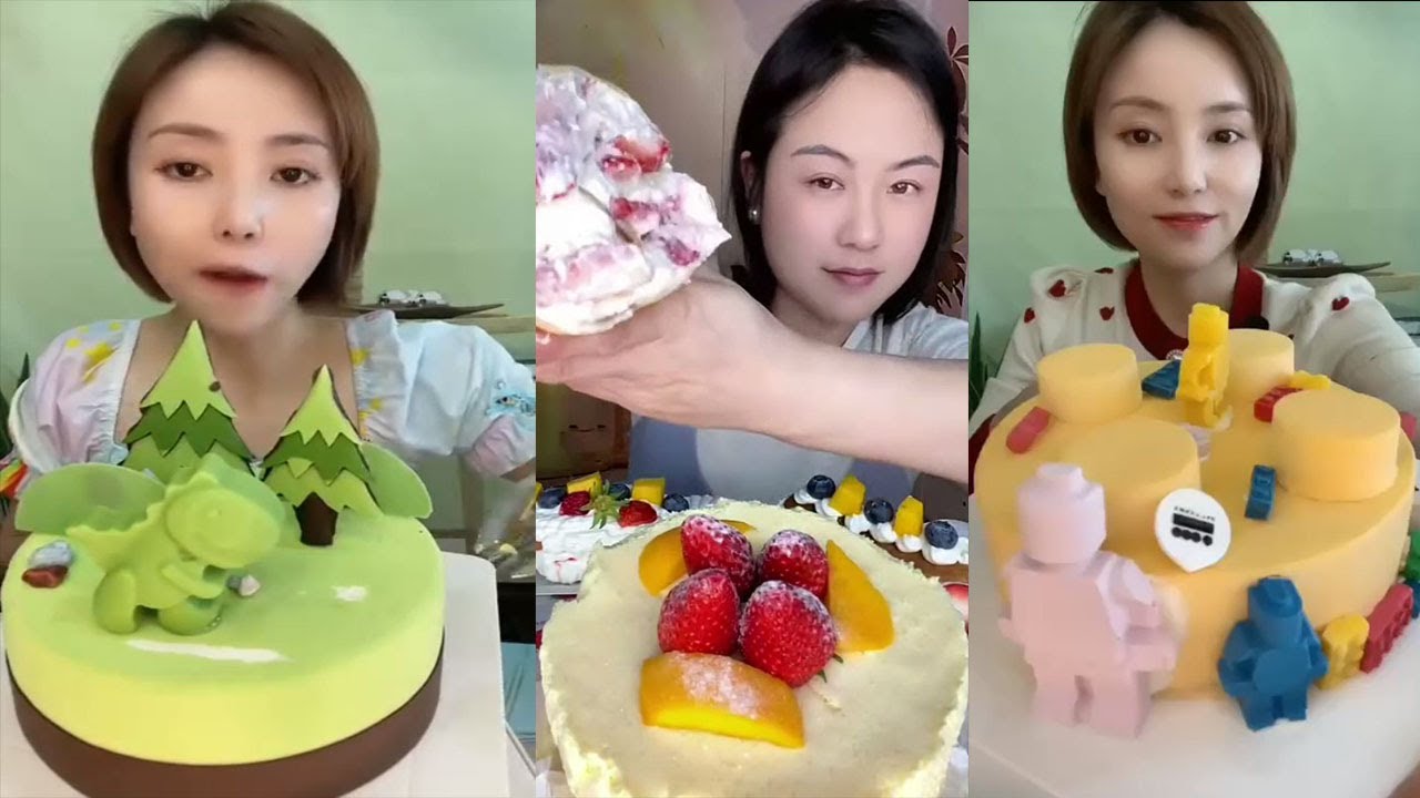 ASMR Chinese Eating Cheecake, Cream Cake || Kwai Dessert Mukbang