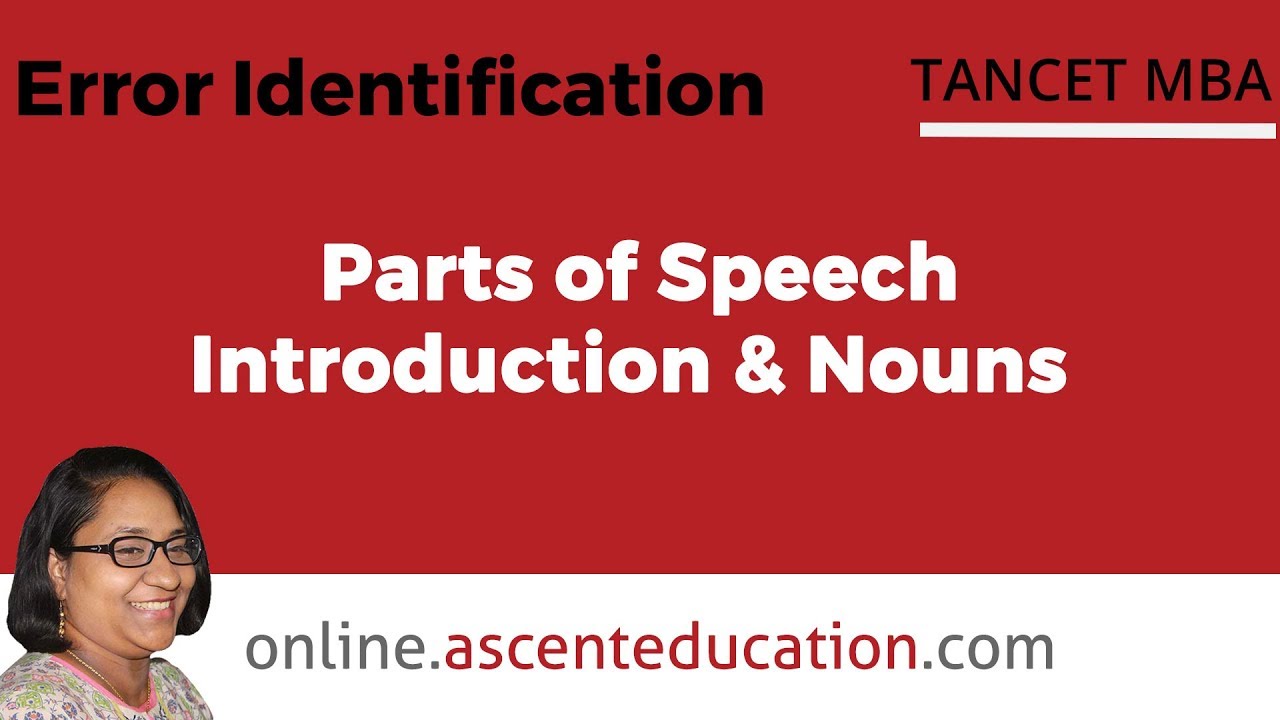 TANCET MBA Lesson Video | Error Identification | Parts of Speech - Nouns | TANCET Online Course