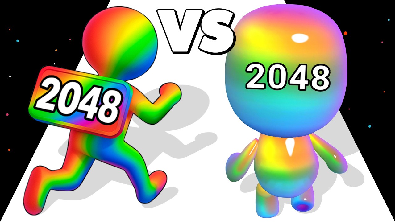 MAN RUNNER 2048 /vs STACHE RUSH &infin; ASMR Gameplay Android iOS &bull; 2048 Runner &bull; Satisfying Mobile Game