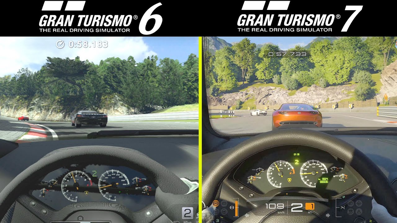 Gran Turismo 7 vs Gran Turismo 6 - Deep Forest Raceway Early Graphics Comparison (Actual Gameplay)