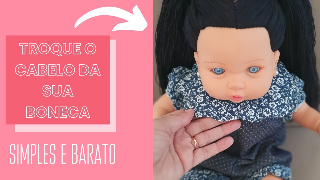 Como fazer CABELO DE BONECA COM LINHA | Fátima Meloti