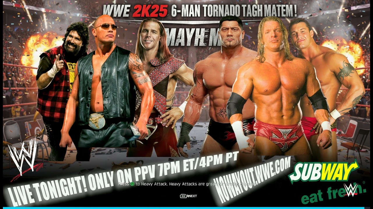 WWE 2K25 — Шестисторонний командный матч «Торнадо»: безумие! — Легенды безжалостной агрессии