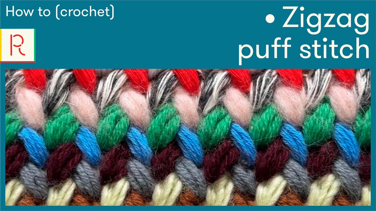 How to crochet zigzag puff stitch