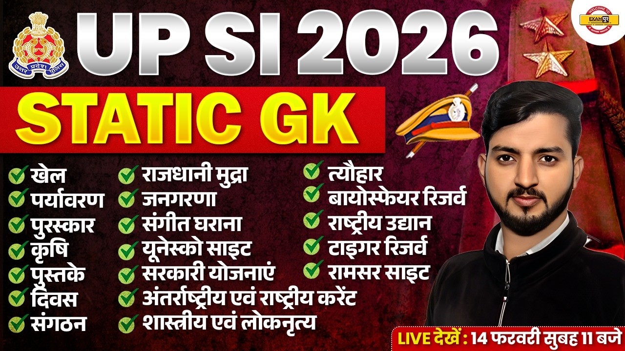 UP SI STATIC GK PRACTICE SET | UPSI 2025 STATIC GK CLASSES | UP POLICE SI STATIC GK CLASS -BHANU SIR