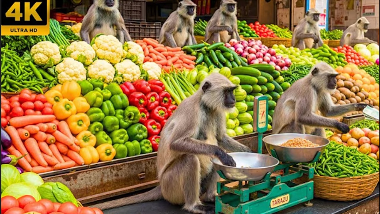 बंदर ने जंगल में खोली सब्ज़ी की दुकान 😱🥕 | Monkey Opened a Vegetable Shop