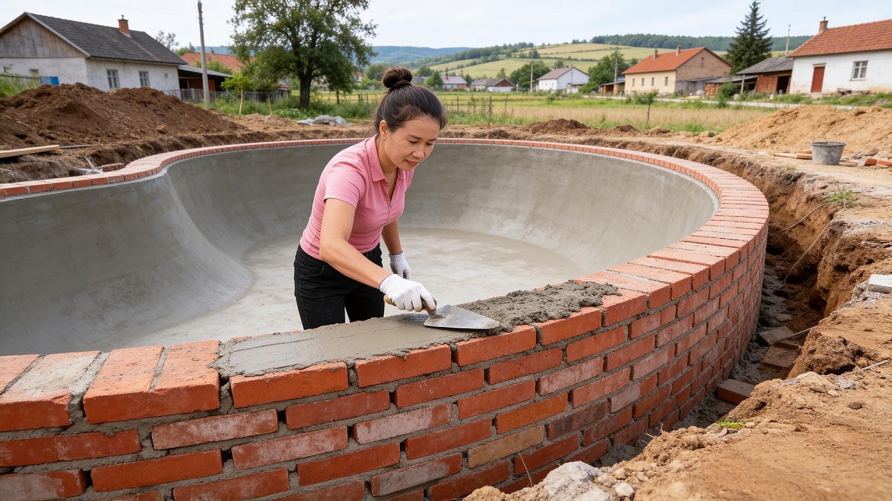 Building a Swimming Pool Alone from Scratch | Extremely Satisfying Construction