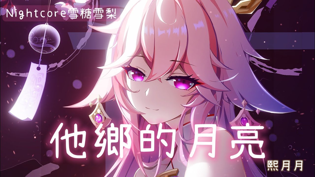 ✧ Nightcore ✧ 他鄉的月亮 (lyrics) ♪動態歌詞♪#熙月月#他鄉的月亮#nightcore