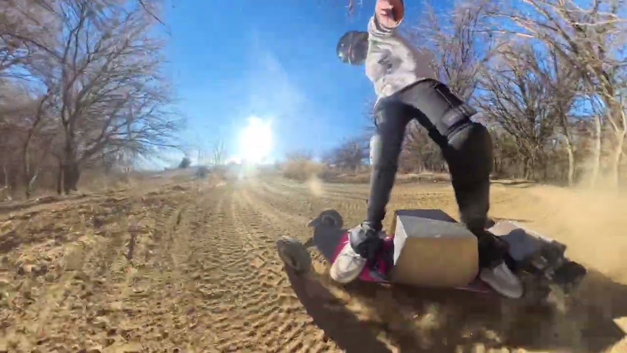 Electric DIY skateboard hitting the trails!