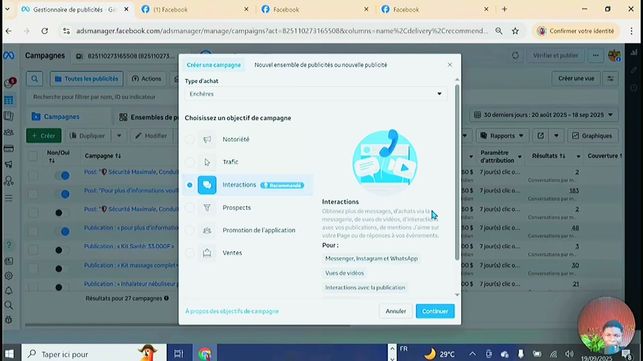 Création de campagne publicitaire Facebook 2025 