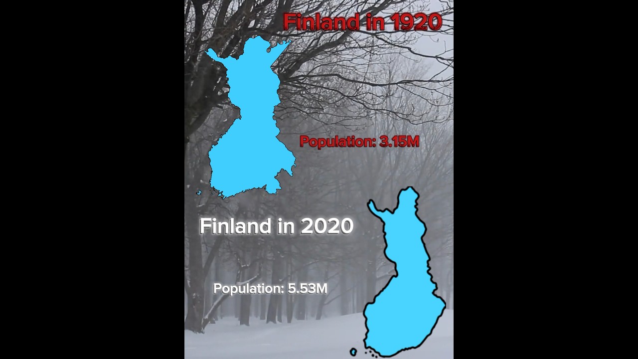 Finland in 1920 vs Finland in 2020 #map #europe #finland #1920s #2020
