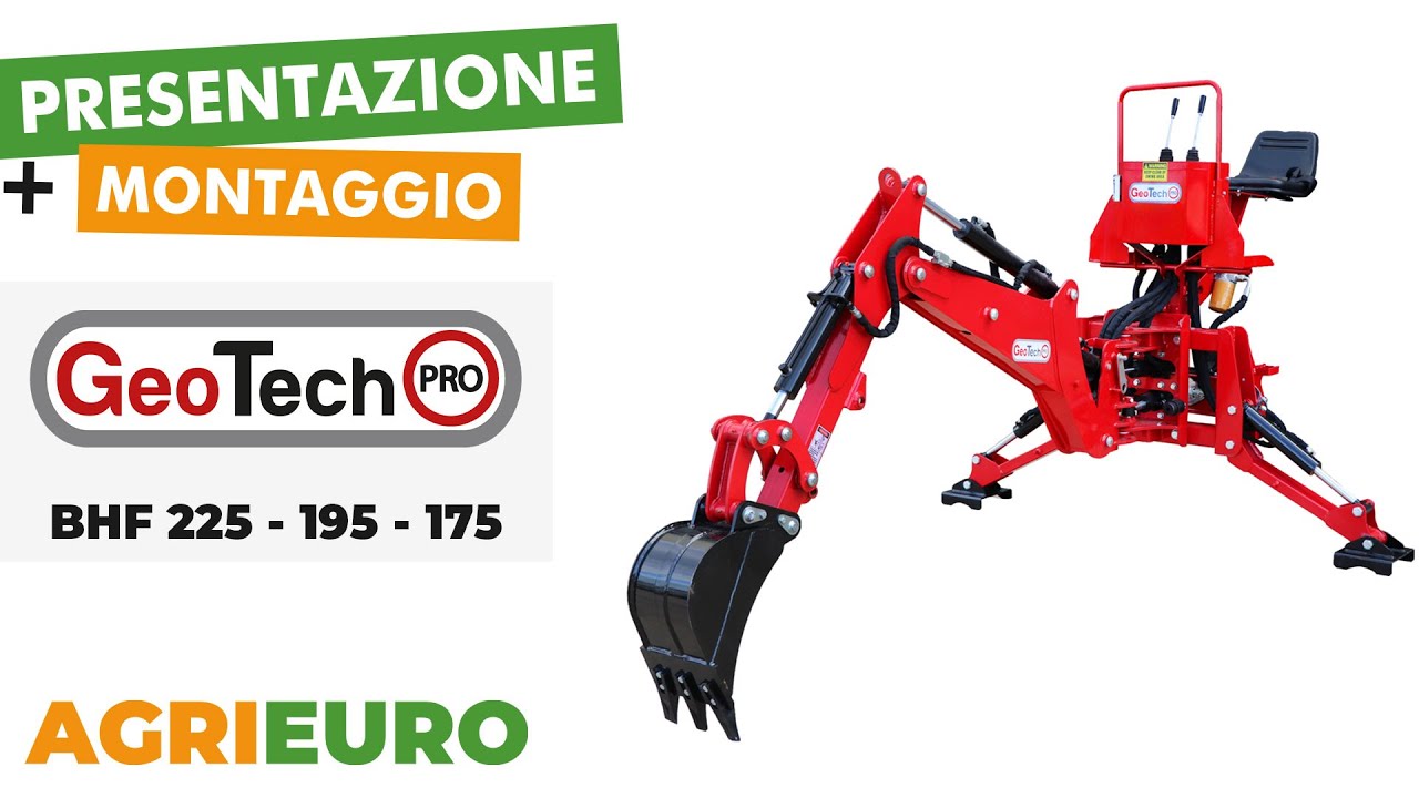 Presentazione e montaggio del GeoTechPro BHF 225 / 195 / 175 - Retroescavatore per trattore fisso