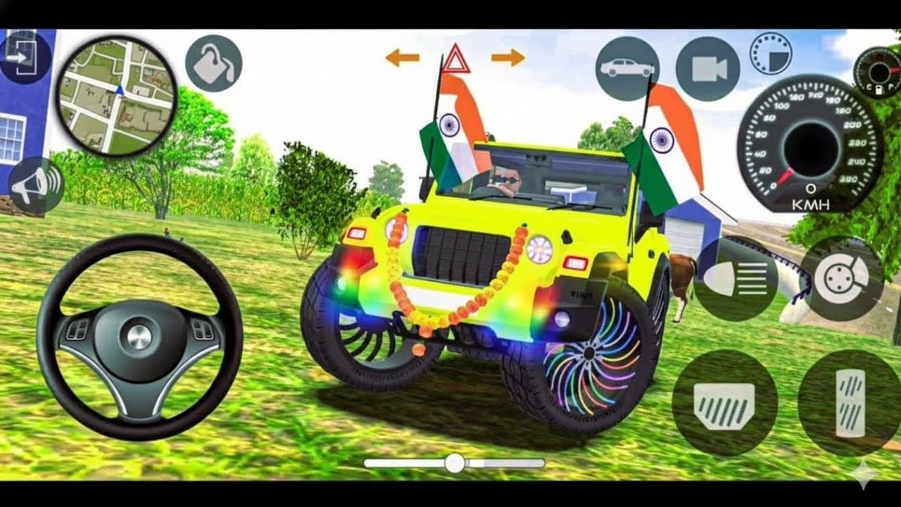 Top 10 high' graphics car game offline 💀 modified mahindra indian yellow 💛 Thar 😈#automobile #thar 