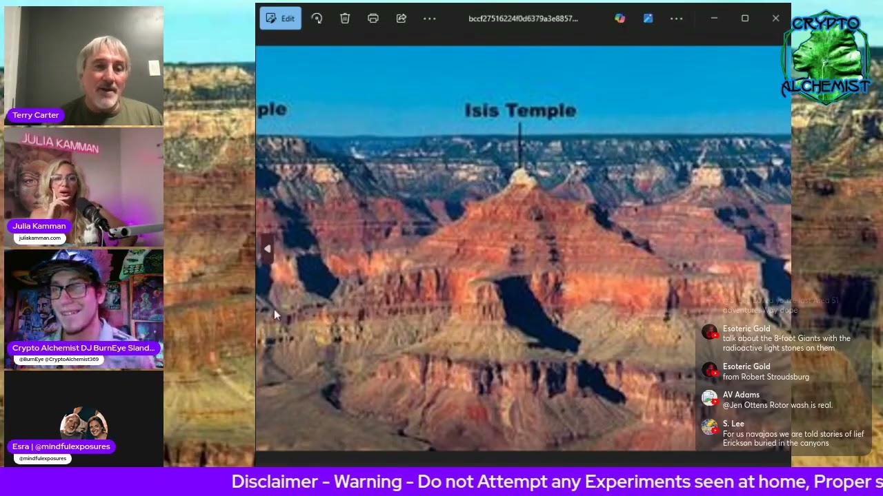 Mysteries of the Grand Canyon! Terry Carter, Crypto Alchemist, Julia Kamman, & Mindful Exposure