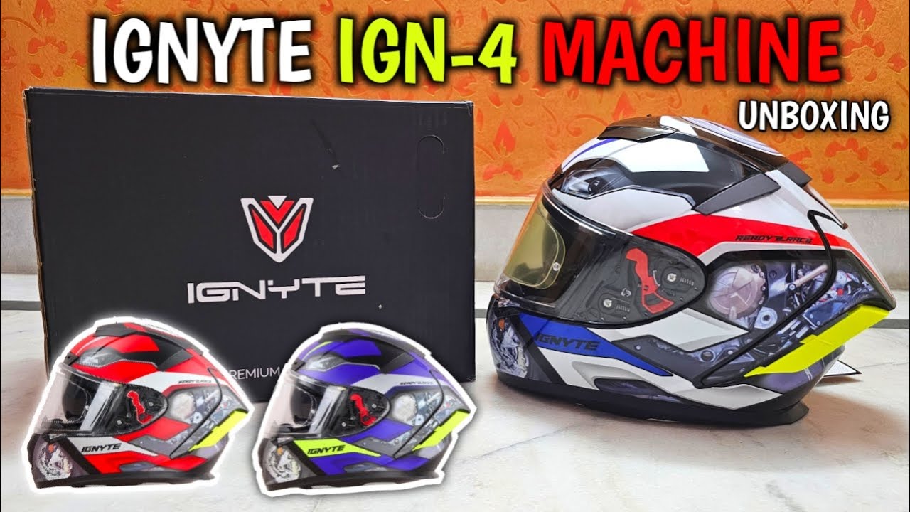 IGNYTE IGN 4 Machine Helmet ISI DOT Certified | Anti Fog Clear Visor Helmet Unboxing