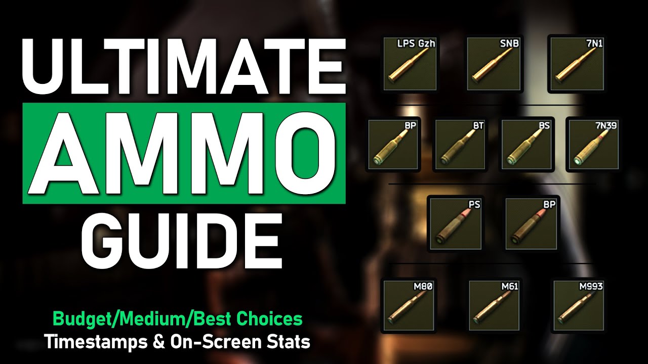 TARKOV AMMO GUIDE w/ Timestamps & Stats (Budget/Medium/Best - EVERY Calibre) | Escape From Tarkov