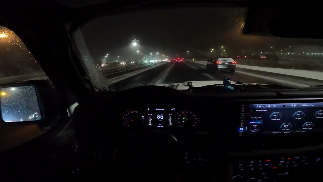 2024 Jeep Wrangler Rubicon 1 HOUR POV Night Drive with Snow | ASMR | 2024 牧马人卢比肯第一人称夜晚雪天沉浸式驾驶