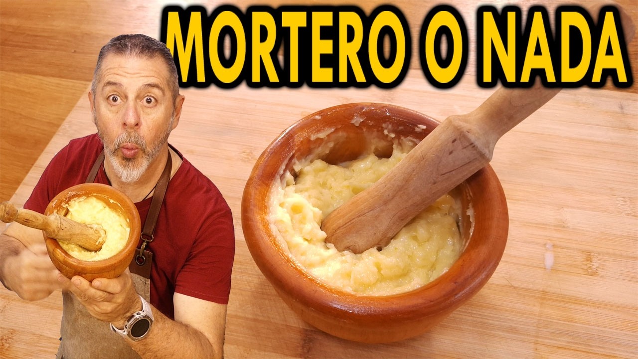 Allioli artesano en mortero: su secreto revelado 🧄😤