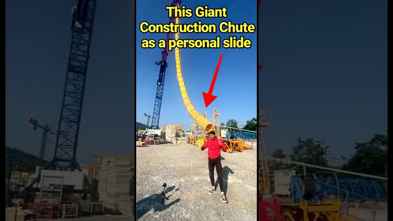 He Turned a Construction Chute Into a Mega Slide!