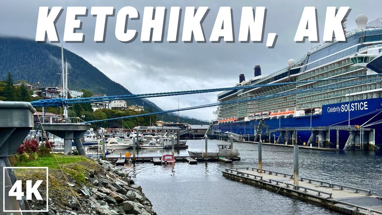 Gloomy Ketchikan, Alaska Waterfront and Cruise Ship Docks | Exploring the Pacific Northwest in 4K