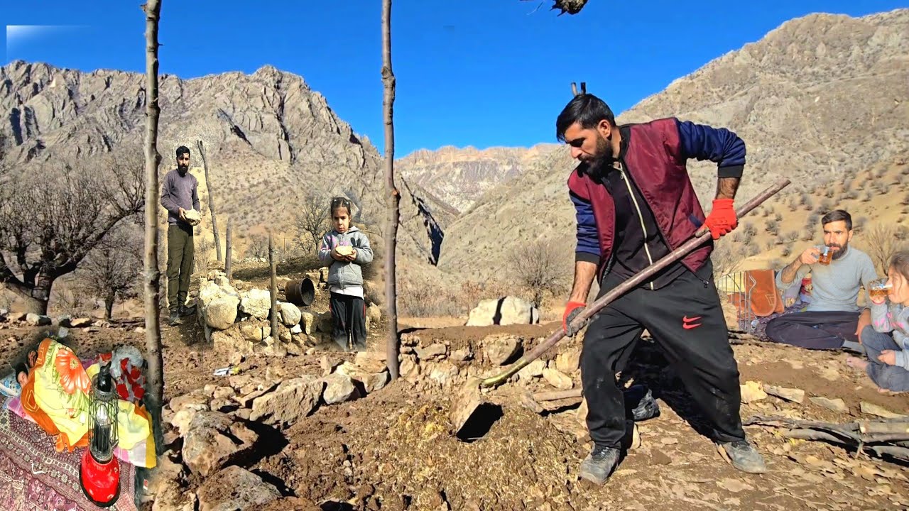 Nomadic life in the mountains, surviving a wild night in a tent