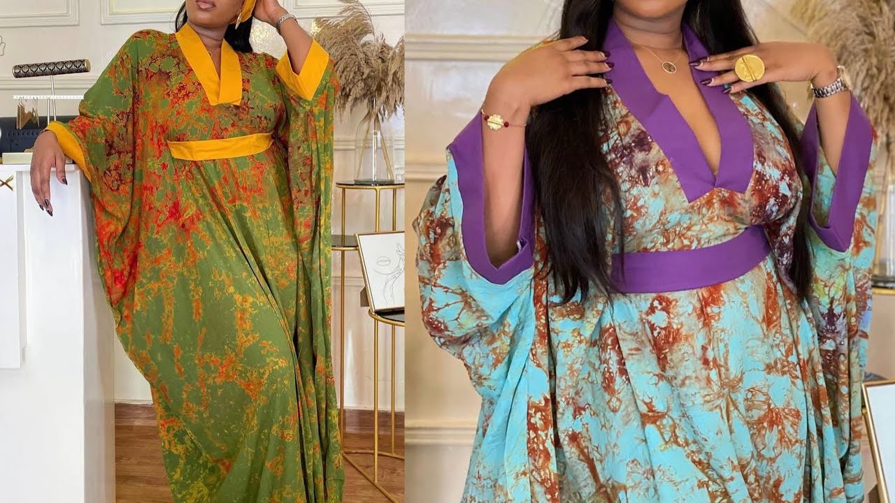 How to Cut and Sew a Stylish Bubu gown with a V-shaped Scrub Neckline
