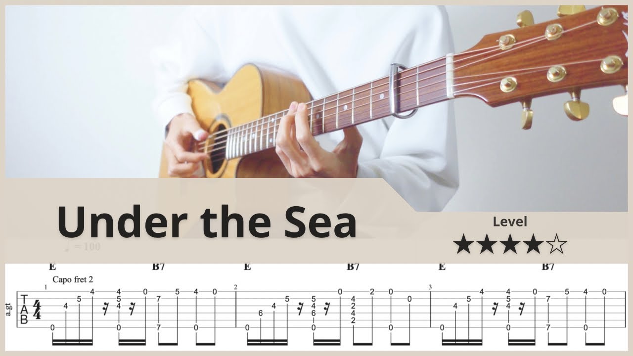 【TAB】The Little Mermaid リトルマーメイド- Under the Sea - Disney - FingerStyle Guitar ソロギター【タブ】