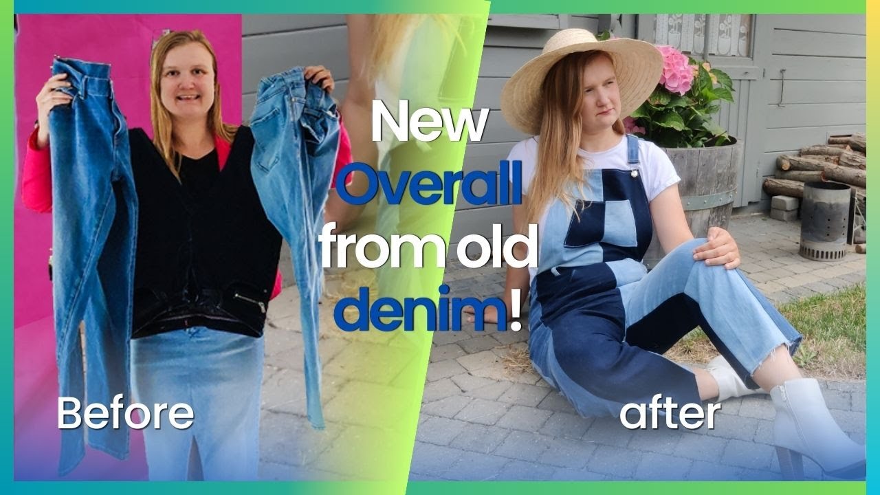 👖 Denim DIY: Turn Old Jeans into Trendy Overalls! 🌟 Step-by-Step Transformation!