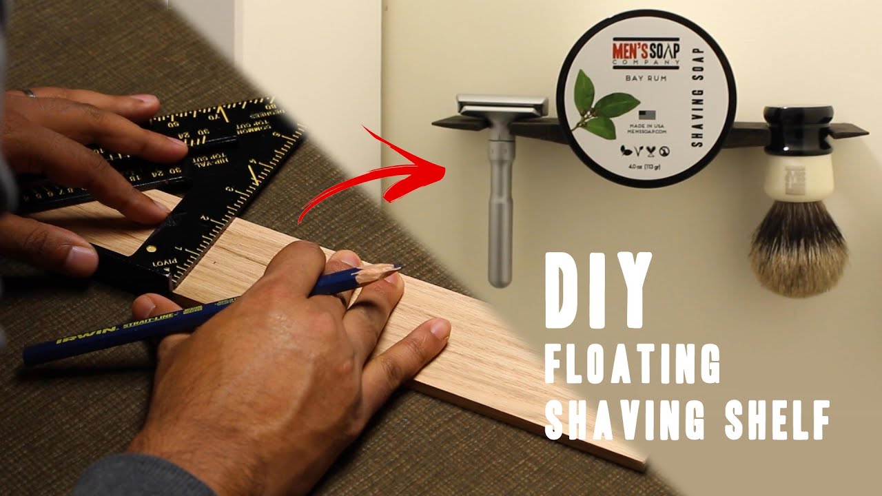Minimal Bathroom Floating Shelf for Your Razor, Brush and Shaving Soap | DIY Woodworking Project