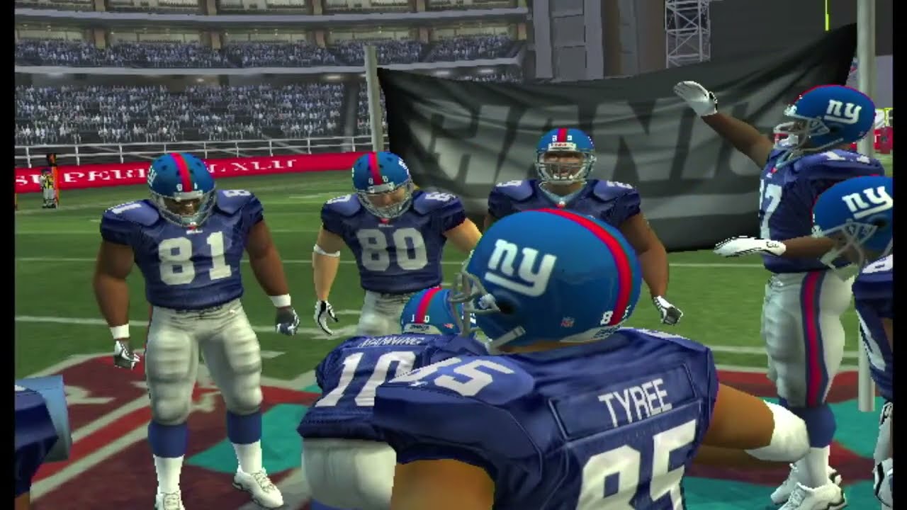 Madden NFL 08 (PS2) (super bowl 42) giants vs patriots (CPU vs CPU)