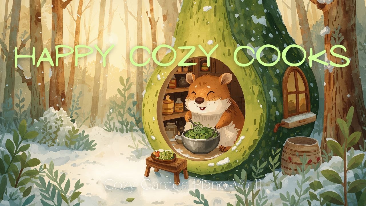 Happy Cozy Kitchen 🥕 Cute Animals Cooking | Feel-Good Guitar Music