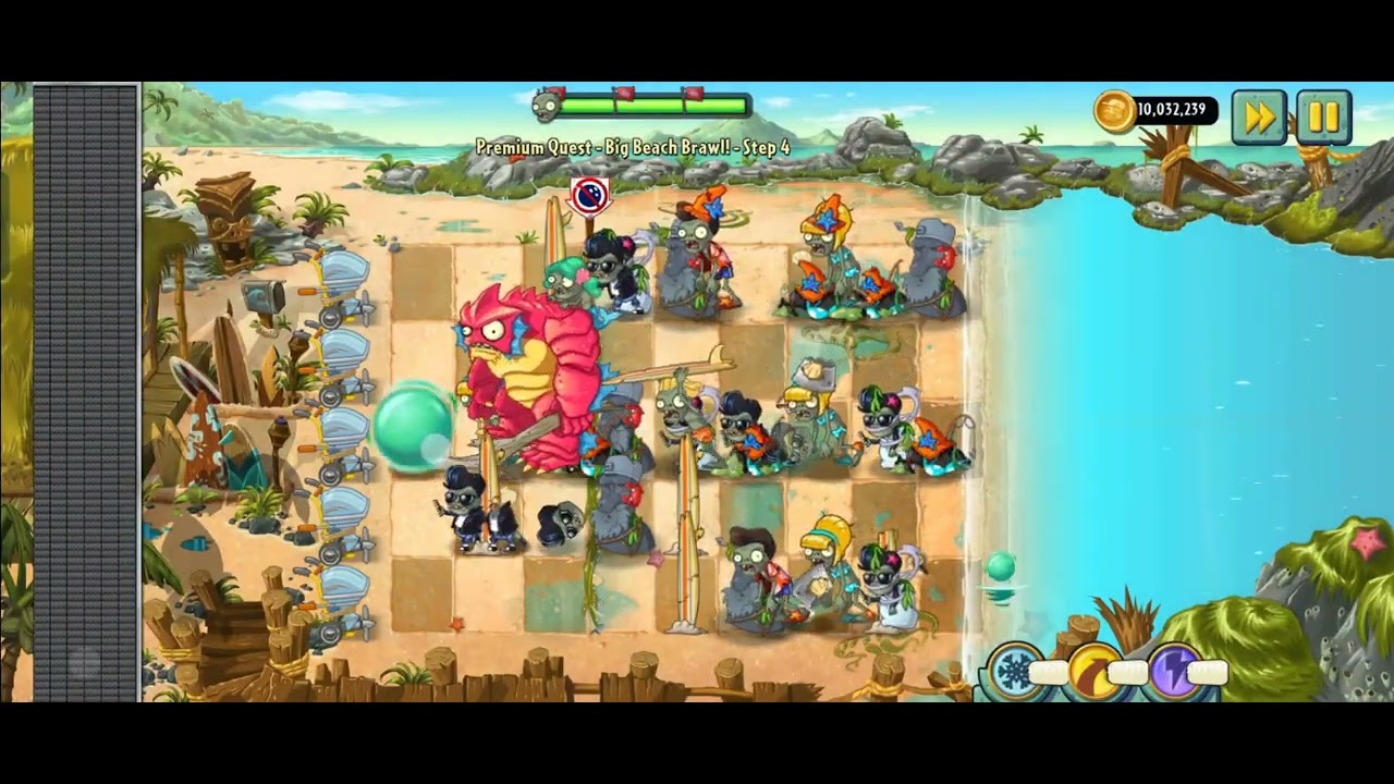 PvZ 2 Refloushed Gameplay: Premium Quest - Big Beach Brawl (All Steps) (Replay)