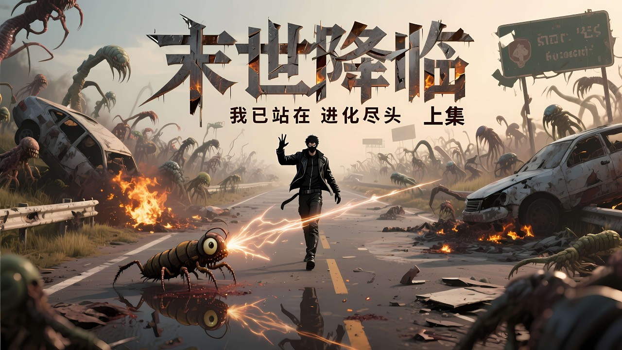 一口气看完《末世降临，我已站在进化尽头》上集，末世爆发，众人苟活求生。他却反向开局，杀怪如日常横推无阻。进化速度领先全人类，机缘一个不落。从进化者到掌控者，他一步步走在时代最前端，末世不过是他的游乐场