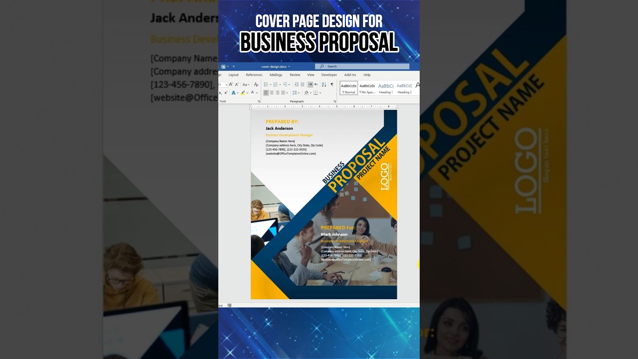Concevez une belle page de couverture pour vos propositions commerciales dans Word