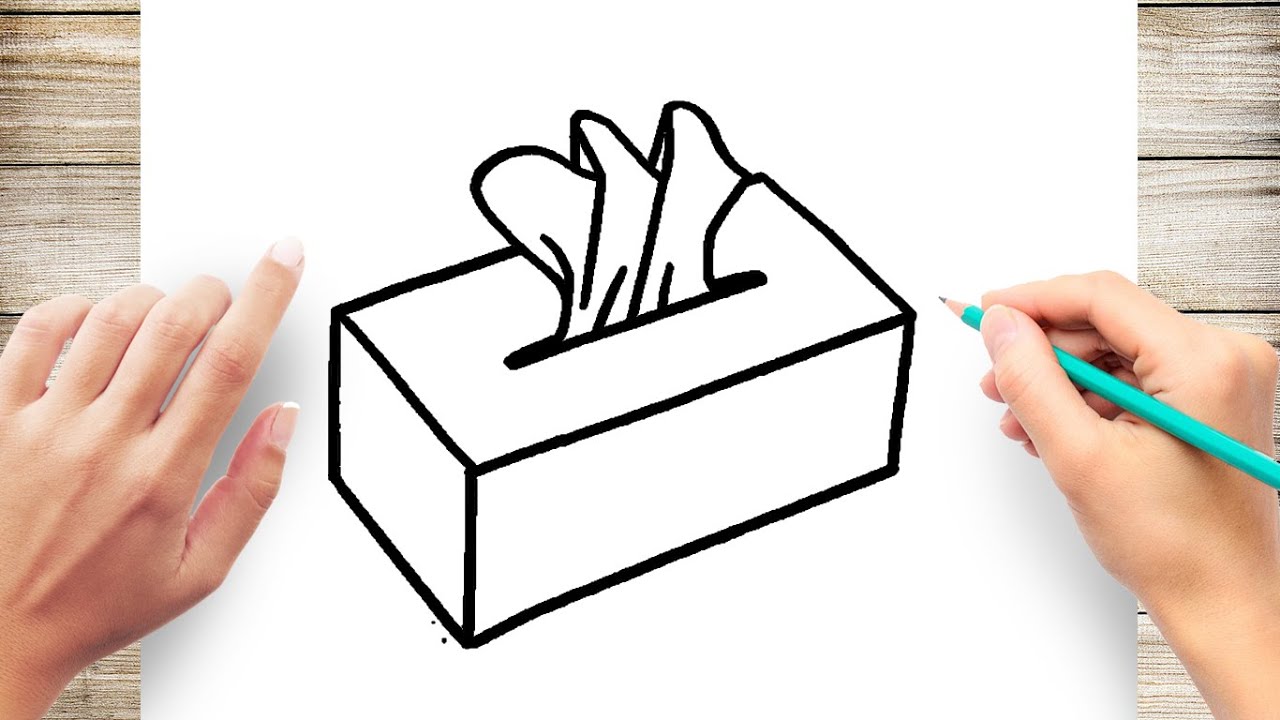 How to Draw Tissue box Step by Step