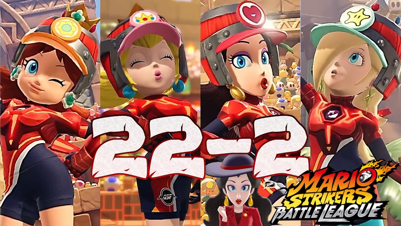 Mario Strikers Battle League Daisy Pauline Peach and Rosalina Gameplay at Desert Ruin