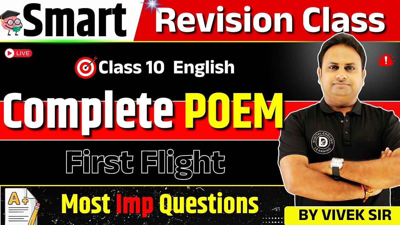 🔴 Most Important Questions 🔥 | First Flight All Poems | Class 10 English | Live 🎯