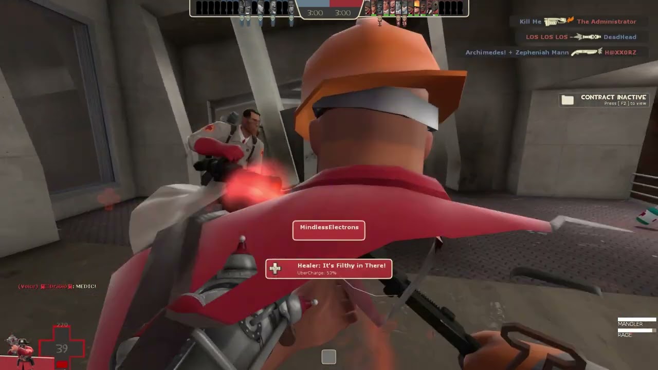 Team Fortress 2: Solo play with AI players on KOTH_Nucleus in King of the Hill mode.