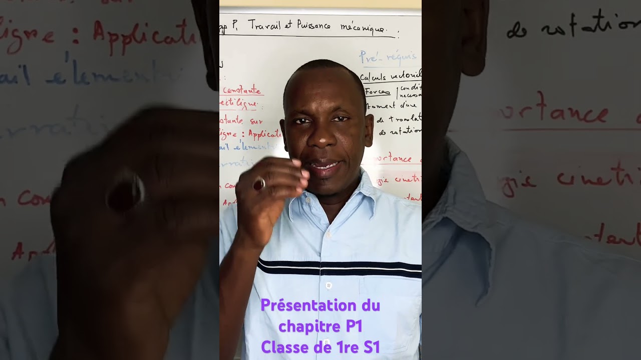 Physique 1 chap p1 Travail et puissance m&eacute;canique