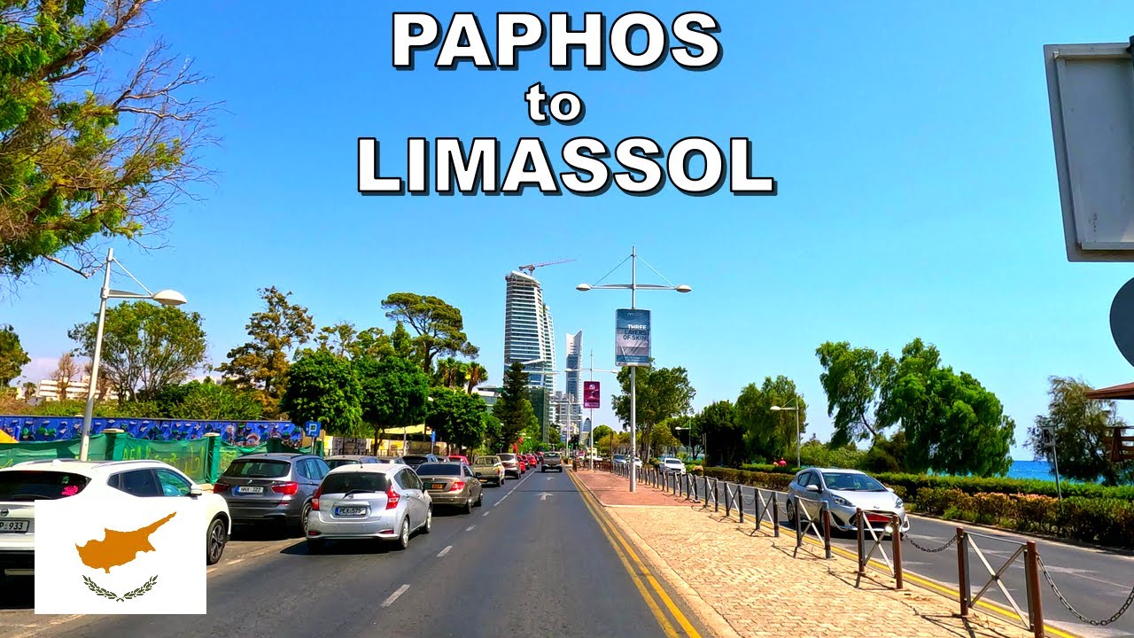 DRIVING from PAPHOS CITY to LIMASSOL CITY in CYPRUS *FRONT & SIDE VIEW* 4K  (60fps)
